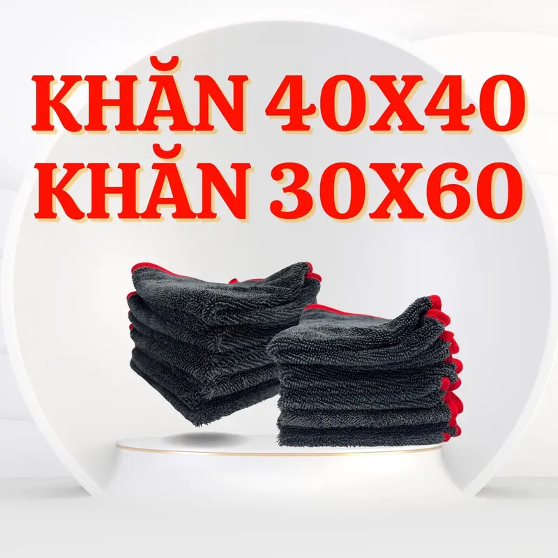 Combo 5 khăn lau xe máy , ô tô size 40x40 viền đỏ mẫu mới Phụ Kiện 1