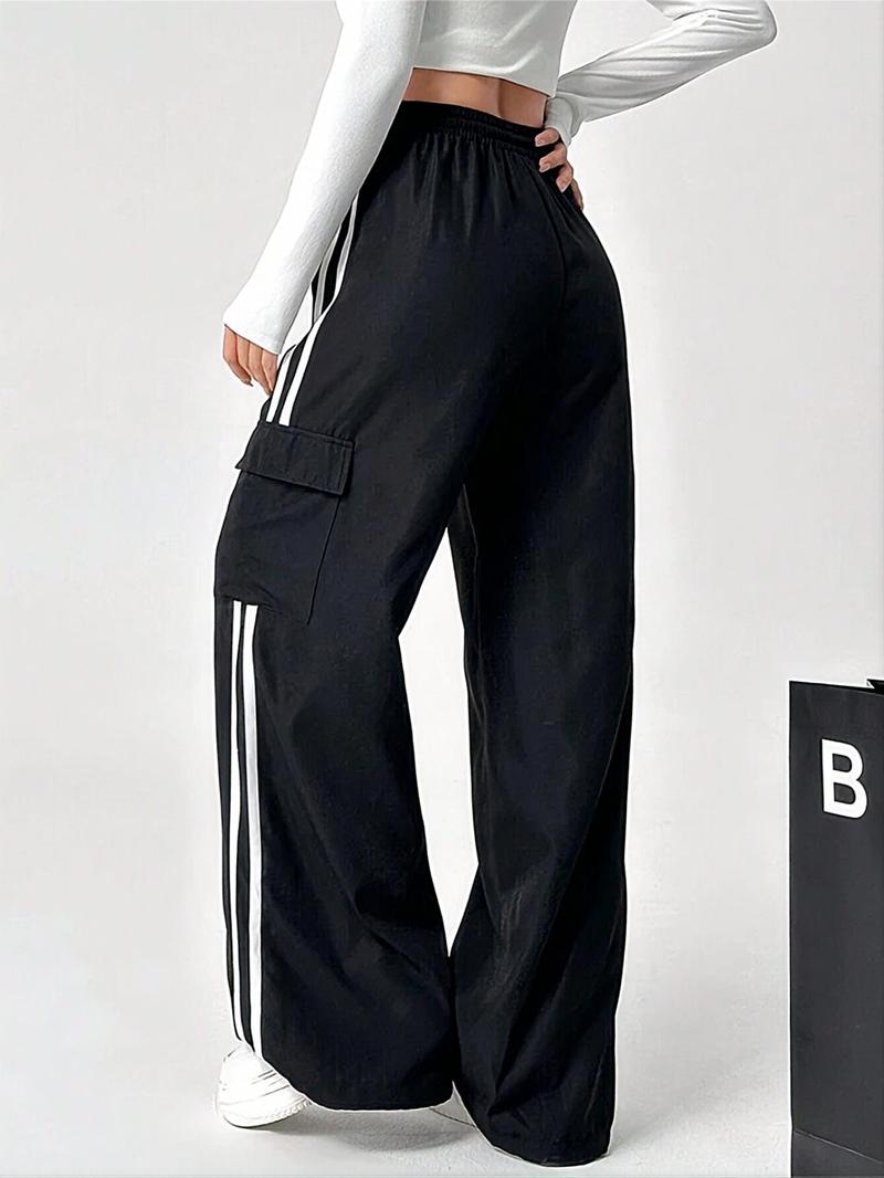 Product Introduction of Women's Pocket Design Cargo Pants, Casual Street Straight Leg Trousers for Daily Wear, Ladies Bottoms for All Seasons 2