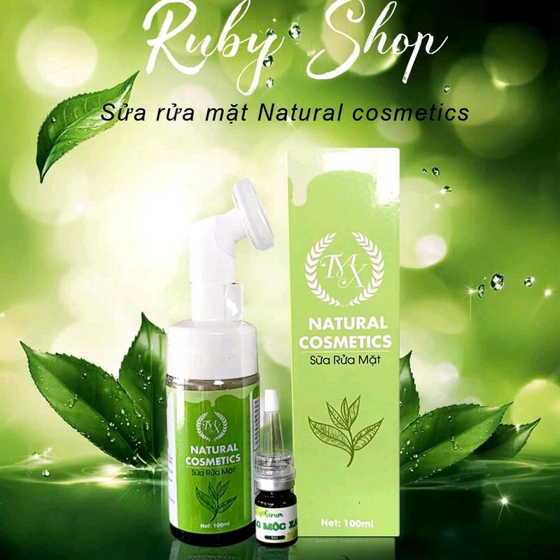 combo serum trị mụn+ sữa rửa mặt thảo mộc xanh giúp trị mụn làm dịu da