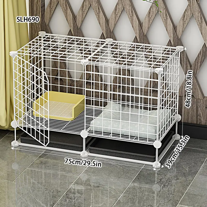 Pet Cage, 1 Set Portable Pet Crate with Door, Pet Cage for Indoor, Pet Fence, Pet Kennel for Small Medium Dogs & Cats 3