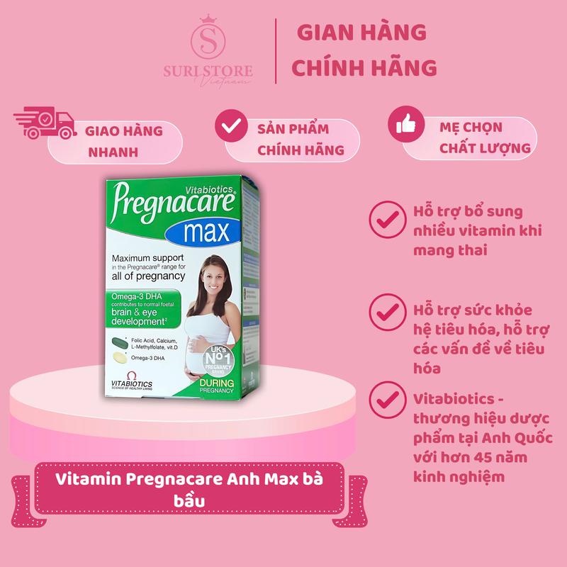 Vitamin Tổng hợp Pregnacare Max Anh Hộp 84 viên cho mẹ bầu