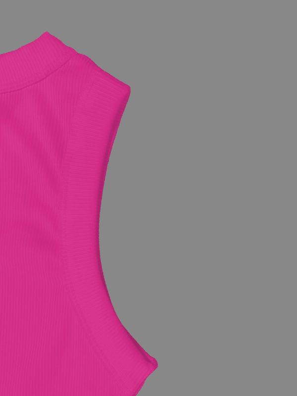 Women's Letter Print Round Neck Tank Top, Casual Sleeveless Crew Neck Top for Summer, Ladies Clothes for Daily Wear, Socks 2