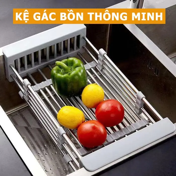 Rổ Gác Bồn Rửa Chén, Giá Inox Để Chậu Bồn Rửa Bát Đa Năng Chất Liệu Inox 304 Không Gỉ Có Thể Điều Chỉnh Kích Thước 0
