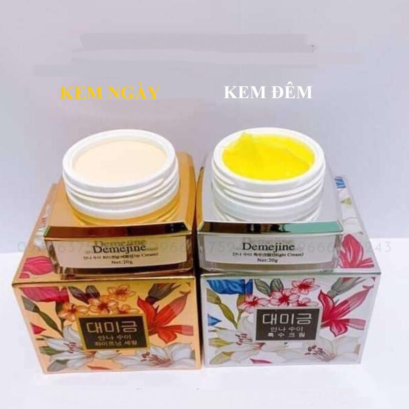 Combo 01 Cặp Kem Face DEMEJINE Hàn Quốc Chăm Sóc Da ngày và đêm 20gx2h Dưỡng Ẩm Da Làm Đẹp Da
