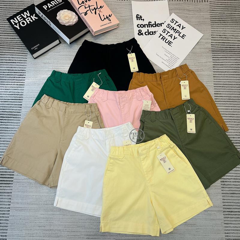[ROSACA] Quần Short Nữ Kaki Cạp Cao Dáng Chữ A Ống Rộng Giá Tốt