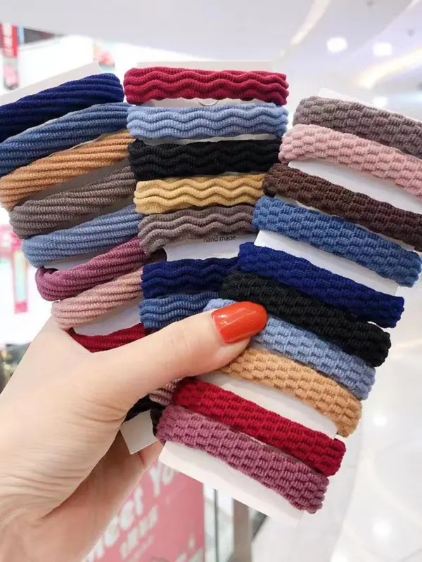 Random Color Simple Plain High Stretch Hair Tie (60pcs), Casual Versatile Elastic Hair Accessories for Women & Girls, Minimalist Headwear Suitable for Thick Hair, Rubber Bands 3