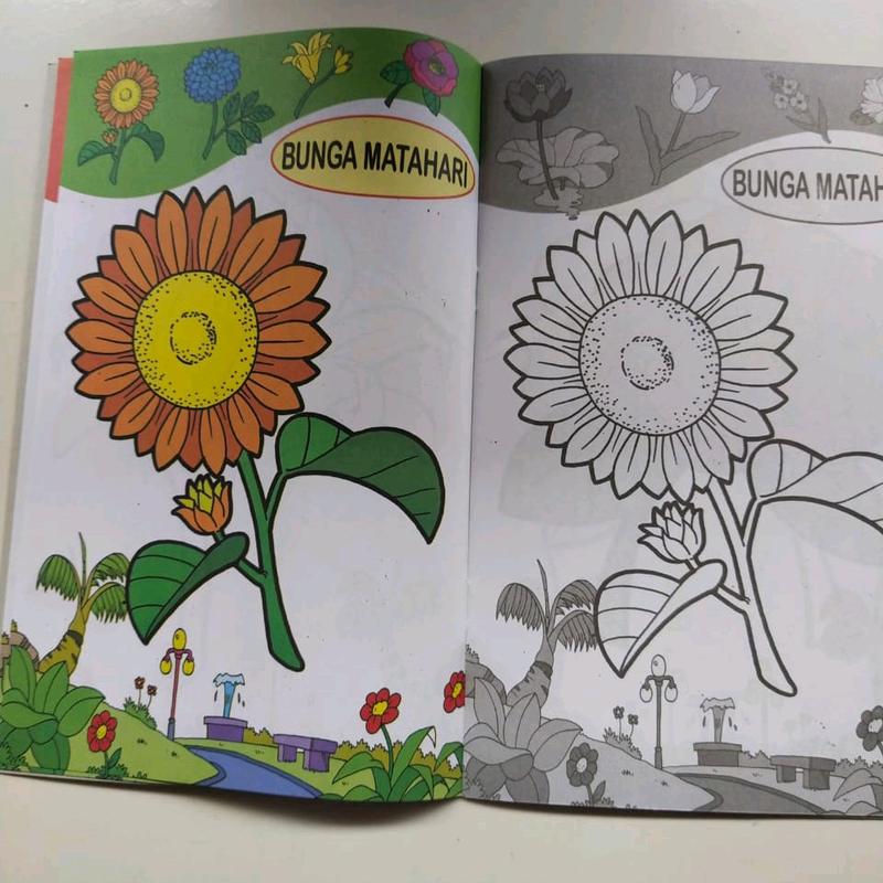 Buku Mewarnai TK Budiono Gambar Bunga Edisi Reguler 2