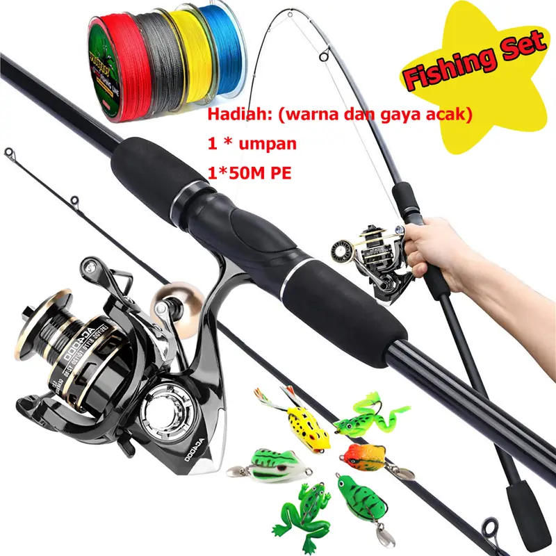 Spinning Fishing Rod Metal Spool Spining Fishing Reel Set Pancing 1.65M/1.8M/2.1MCrabon Rod 5.2:1 13+1BB Metal Spool ReelJoran Pancing Dengan Bahan Serat Karbon Joran Pancing Carbon Pancing Lengkap Untuk Memancing Joran Pancing Fishing Combo Wheel 0