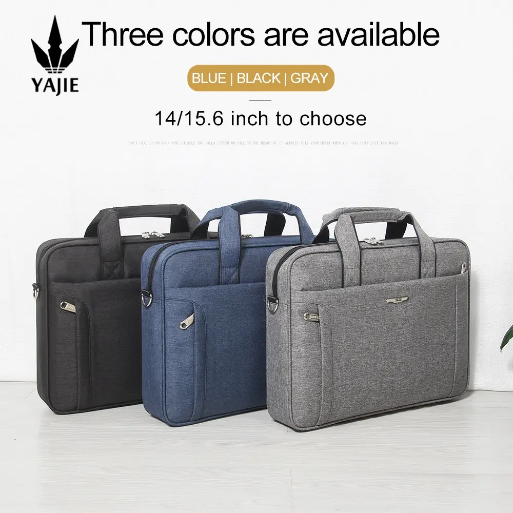 Business men's briefcase canvas waterproof large capacity 15.6 inches 14 inches laptop bag document work bag office bag package