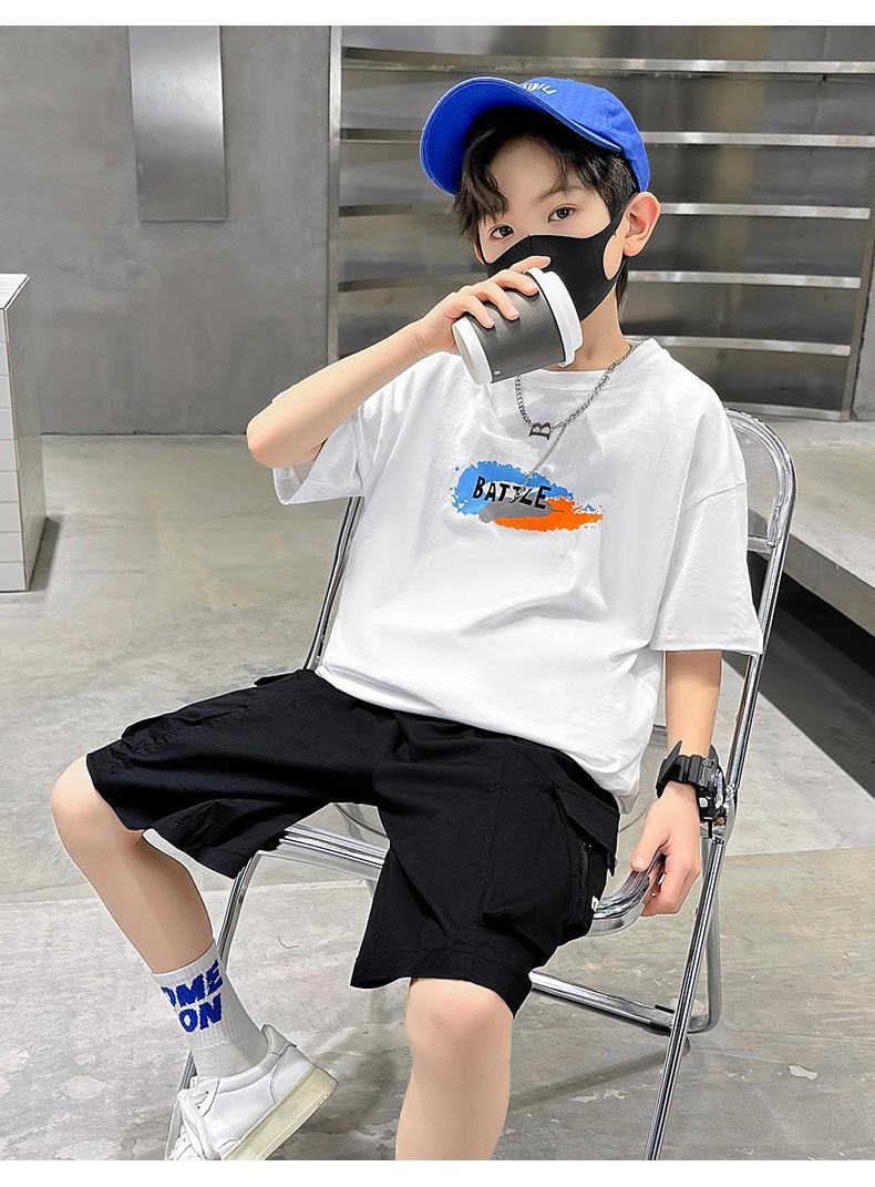 Product Introduction of Boys' Short Sleeve T-Shirt Summer 2025 New Children's Cotton Summer Boys' Trendy Top 12