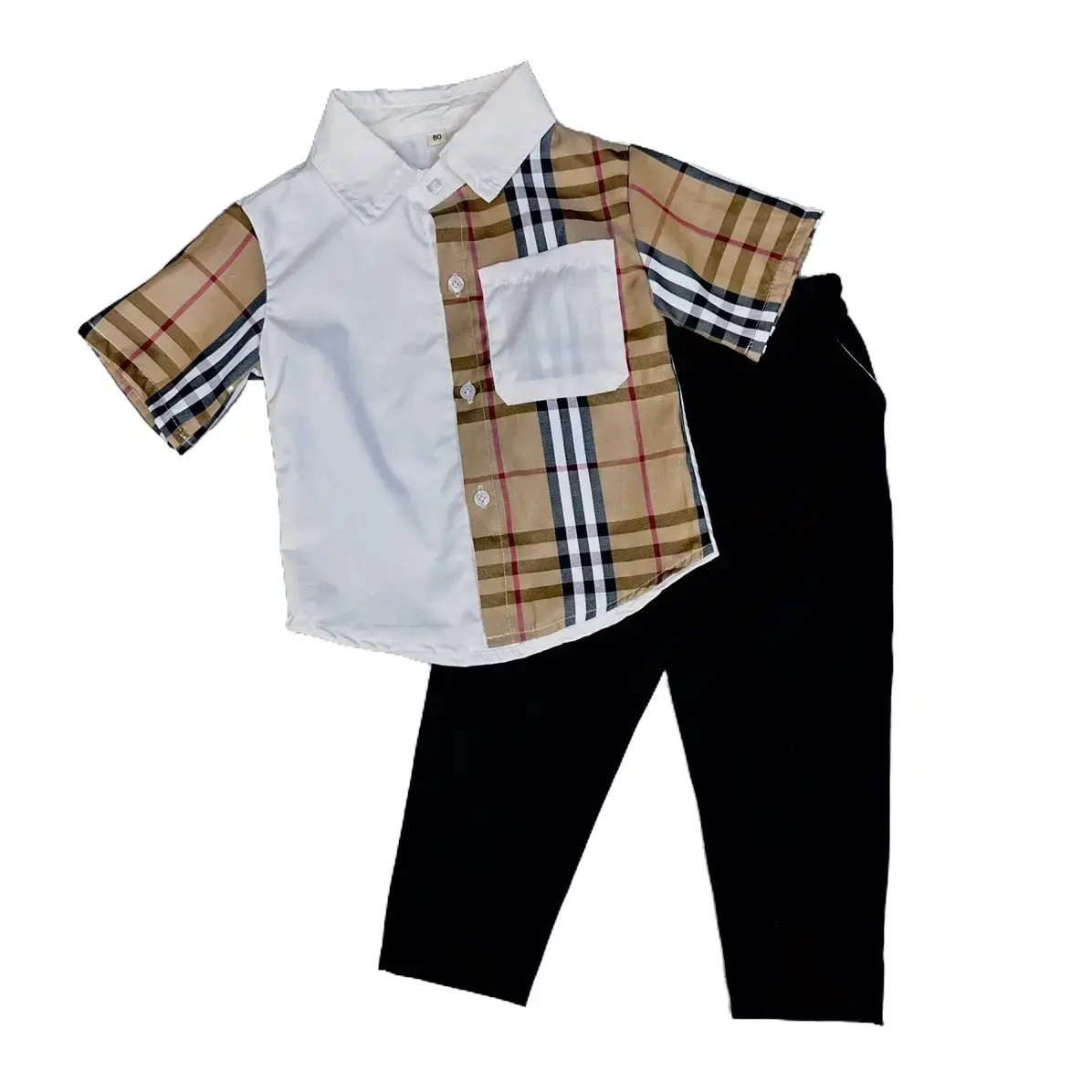 [BM Kids] Bộ sơ mi áo chất thô mềm quần âu mặc đi học đi chơi cho bé 10-31 cân