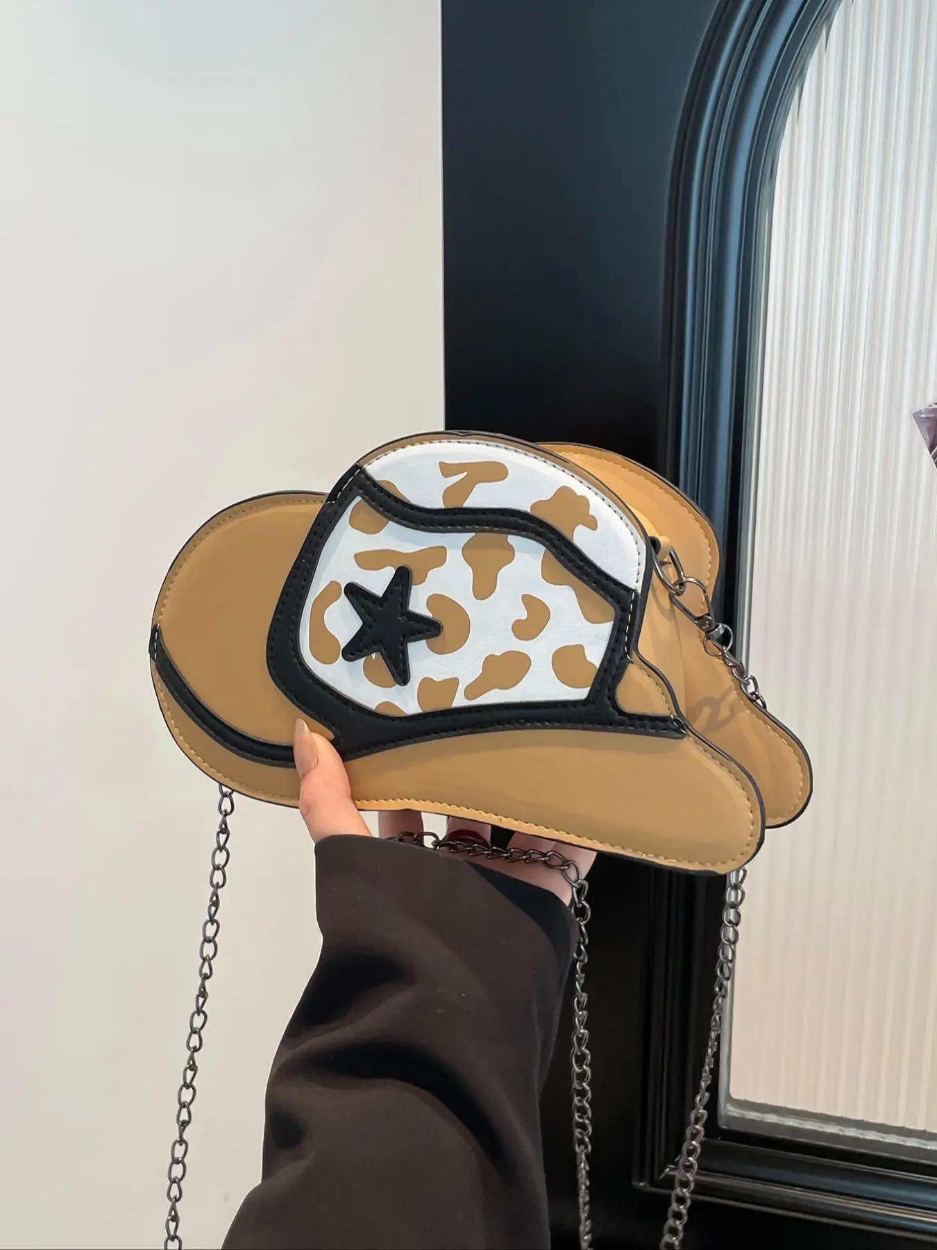 Women's Fashionable Cowboy Hat Design Crossbody Bag, Casual PU Leather Shoulder Bag for Daily Used, Trendy All-match Commuter Bag