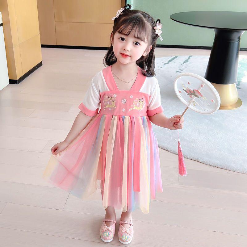 Hanfu Girl's Thin Dress Tang Suit Summer Chinese Style Baby Children's Clothing 7