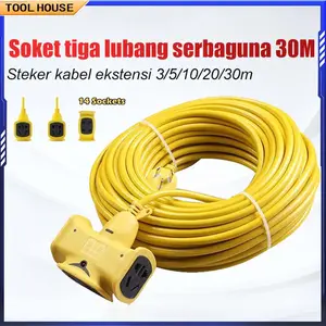 COD Soket multifungsi 5M,soket tiga cabang,Steker kabel ekstensi, steker 4 arah, kabel ekstensi soket ekstensi, soket pel tanah jenis pesawat, papan terminal daya tinggi yang cerdas, 4 antarmuka daya