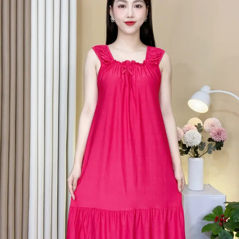 Đầm nhún vai thun lạnh 40-100kg 3