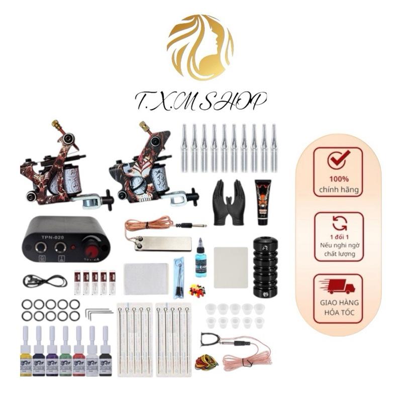 Bộ combo máy xăm tattoo 2 máy áo máy hình 16,20,25 chi tiết