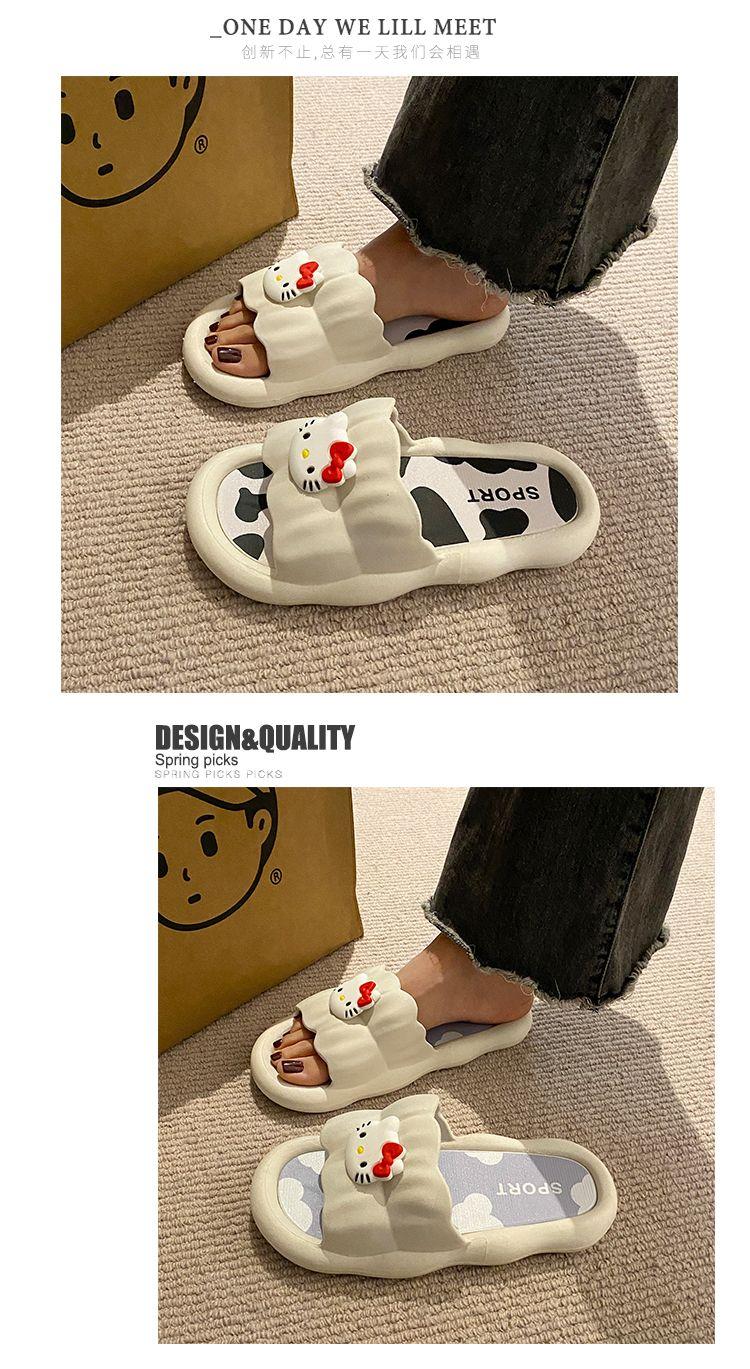 Product Introduction of Dép Hello Kitty, Thiết Kế Hoạt Hình Dễ Thương, Có Thể Đeo Ngoài Trời, Dép Hellokitty, Dành Cho Nữ, Đế Dày, Thoải Mái, Thích Hợp Để Tắm Trong Nhà, Dép Chống Trượt, Năm 2025 7