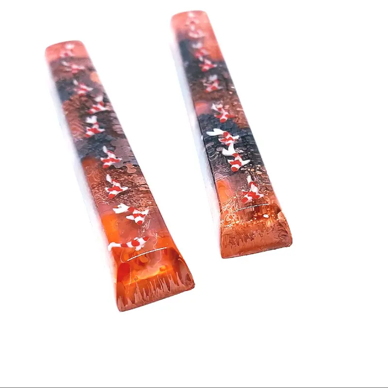 Keycap resin cá koi tone cam đen SA 6.25U trang trí bàn phím cơ 1