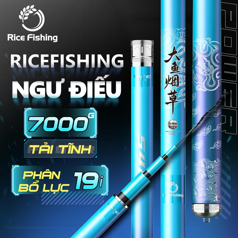 Cần câu đài săn hàng RICE FISHING NGƯ ĐIẾU SĂN HÀNG carbon cao cấp chuyên săn cá lớn CC-26 Bắt Cá Đi Câu