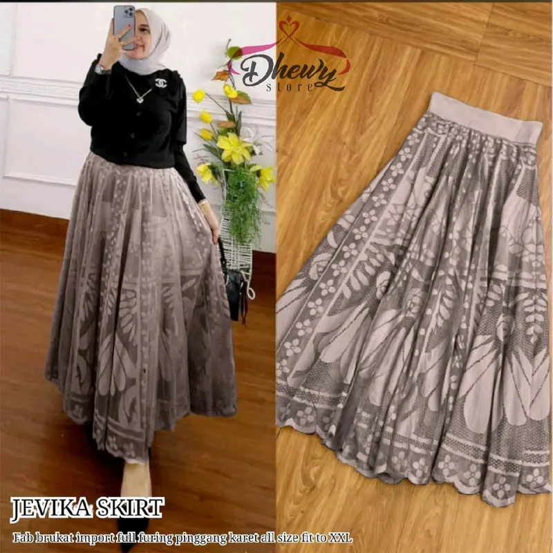 Jevika Skirt Rok Brukat Import Bangkok. Rok Broklat Panjang 7