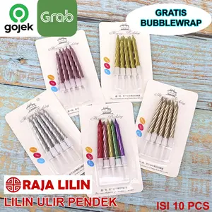 Lilin Ulang Tahun Ulir Lilin Ulir Metalik Lilin Ulir Spiral Pendek