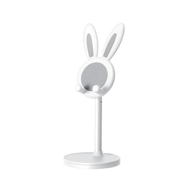 MEKALI Table Support Rabbit Bunny Phone Holder Adjustable Lazy Bracket Telescopic Lifting Phone Holder Multi-angle Cartoon Desktop Mobile Phone Bracket Live Broadcast 3
