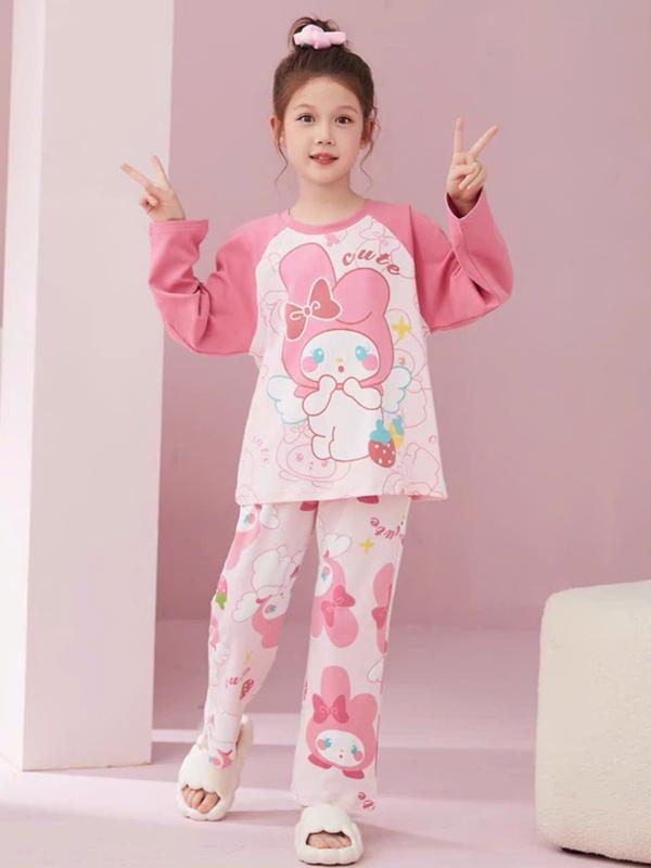 BỘ ĐỒ NGỦ CHO BÉ GÁI DỄ THƯƠNG, in hình KUROMI, MELODY, GẤU DÂU, vải su thun mềm mại size 12-44kg Voi
