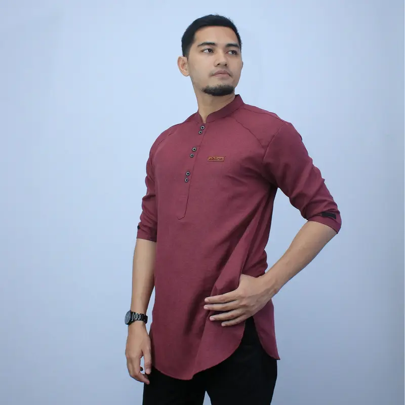 Baju koko kurta Atasan Pria Modern model polos kurtah Pakistan Bahan Katun Madinah warna lengkap terlaris best quality baju Muslim pria Tangan  3/4 6