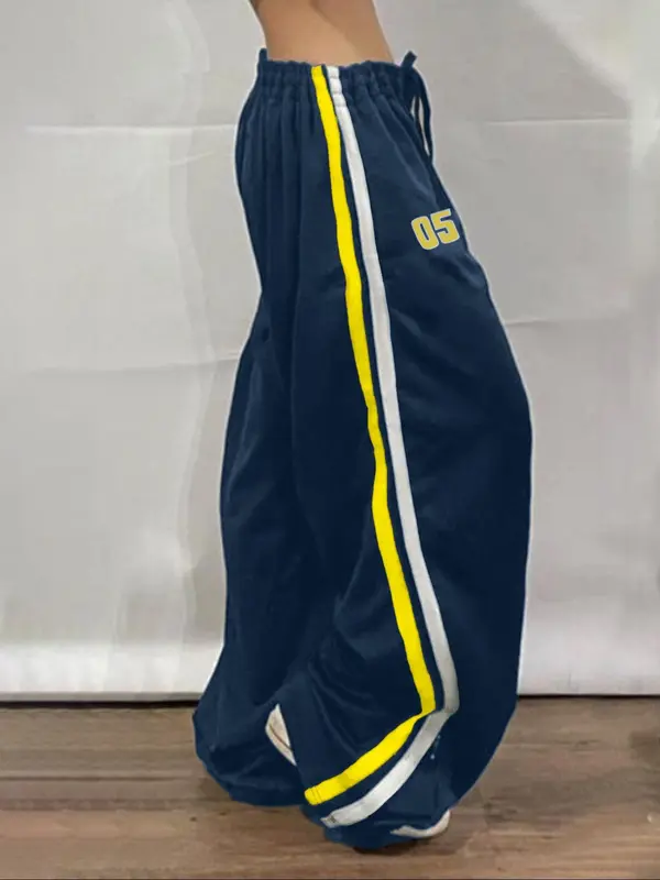 Women's Figure Print Side Stripes Pants, Casual Comfy Trousers for Daily Wear, Ladies Bottoms for All Seasons 7