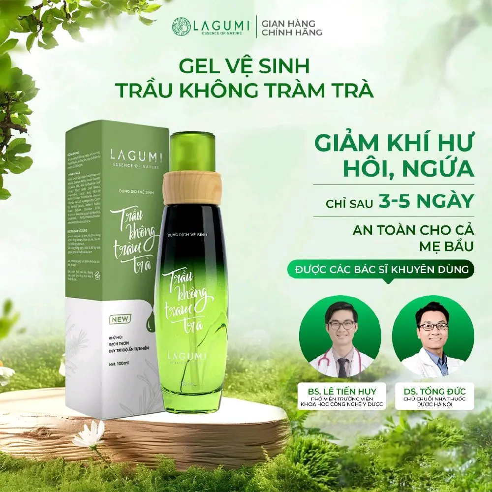 DUNG DỊCH VỆ SINH PHỤ NỮ LAGUIMI trầu  không tràm trà KHÁNG KHUẨN DA NHẠY CẢM  DÙNG CẢ bầuVÀ SAU SINH