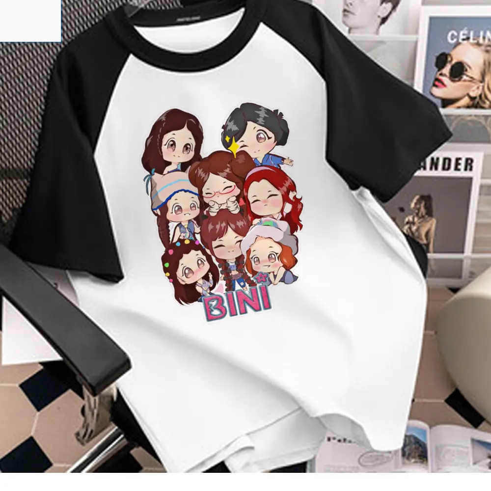 BINI  tshirt women Japanese harajuku Tee girl 2000s clothing