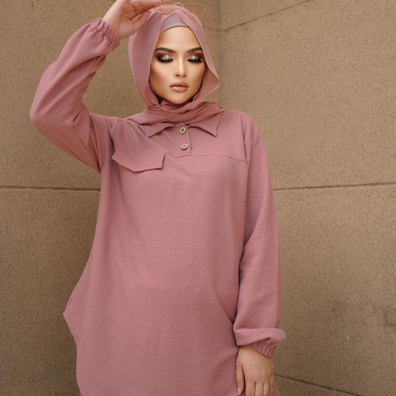 Rumi One Set - Baju One Set Waffle Knit Atasan dan Celana || by ghaisanboutique Kulot Muslim 7