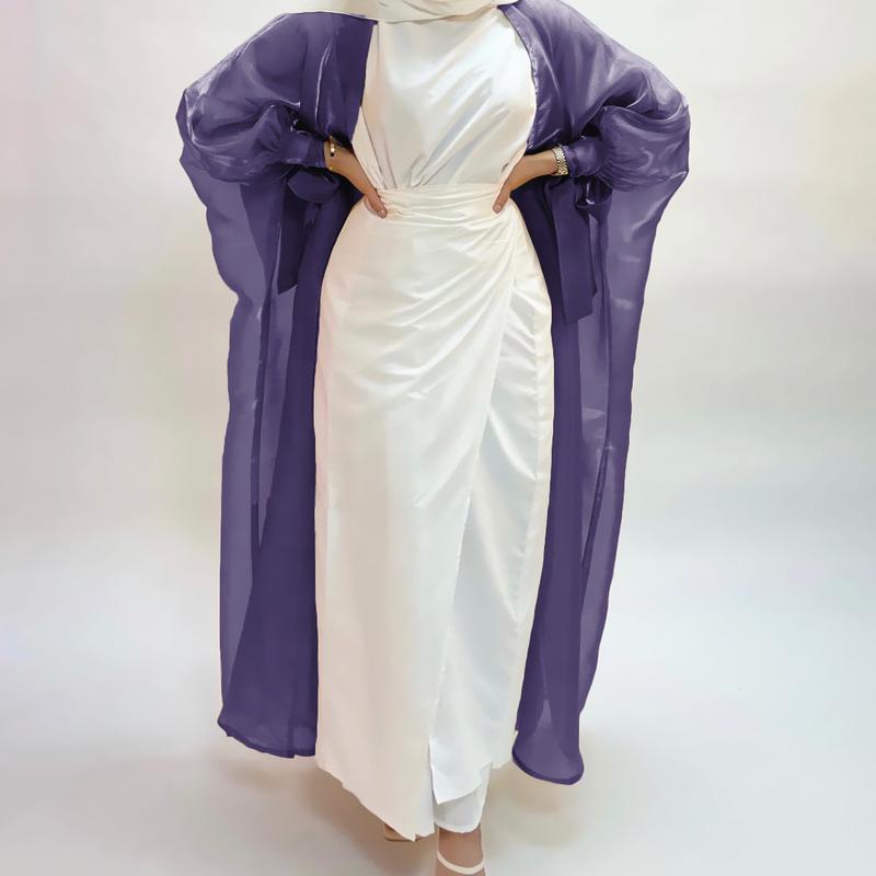 Váy Ngoại Cỡ Châu Âu Và Mỹ Cho Nữ, Áo Cardigan Tay Phồng Thanh Lịch, Váy Dài, Abaya Hồi Giáo, Trung Đông, Dubai 1