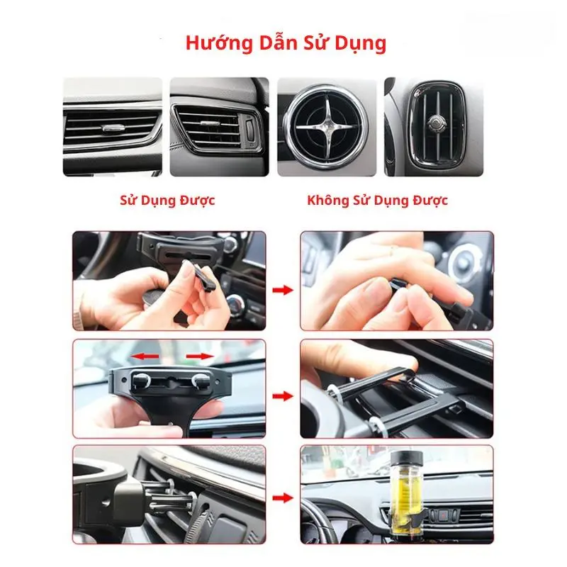 Giá Để Cốc Nước Làm Mát Cửa Gió Điều Hòa Ô Tô Đa Năng Chịu Lực 5