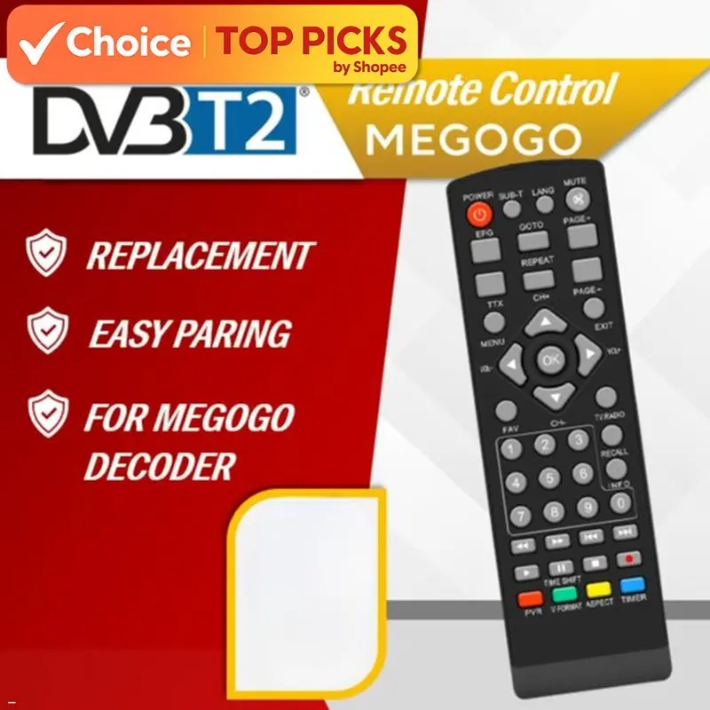 MYTV Megogo Remote Control DVB-T2 Digital Decoder Controller | Alat ...