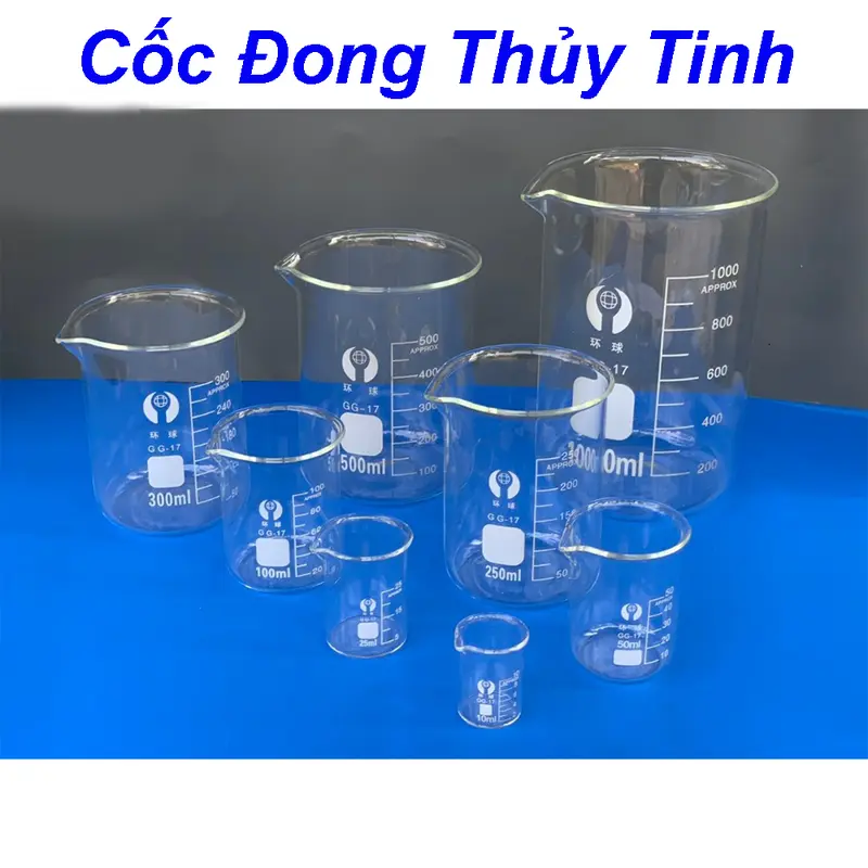 Cốc Đong Thủy Tinh Thí Nghiệm 50ml,100ml,250ml,500ml,1000ml 0