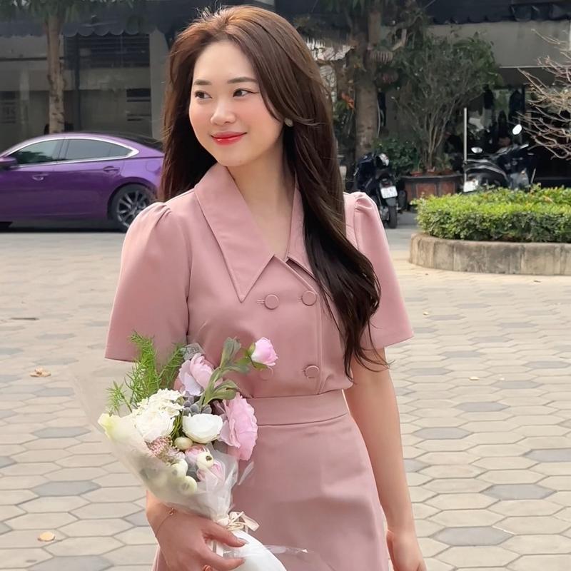 Set Chân Váy Suông Chữ A Xẻ Tà Phối Áo Sơ Mi Nữ Cổ Bẻ Công Sở U&M Có Bigsize (Sm261+ Cvh06) Women Top