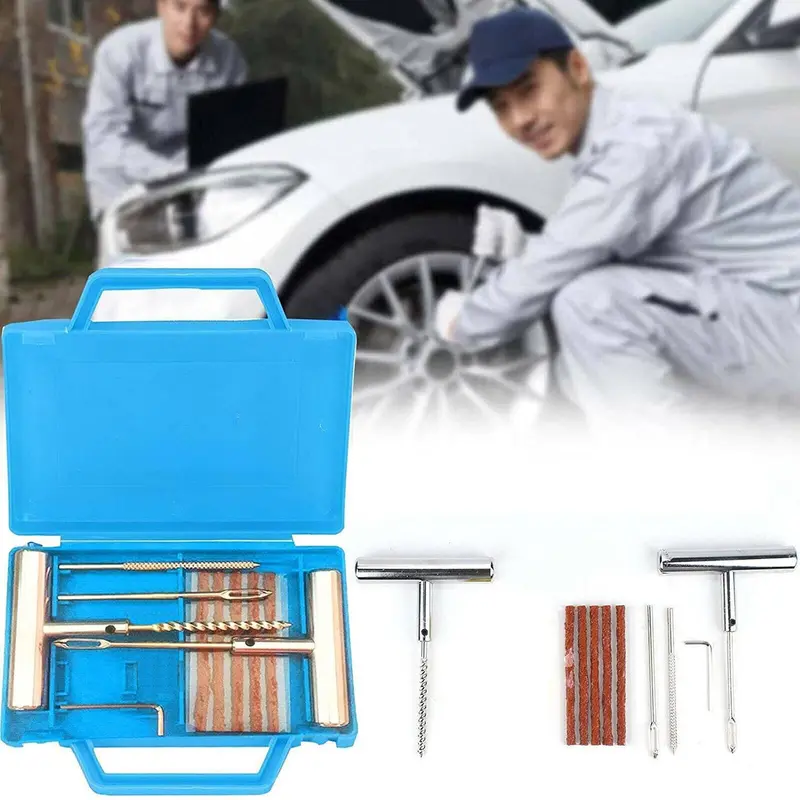 12PCS Emergency car Heavy Duty Tire Puncture Repair Tyre Mending Kit Wheel Plug 2