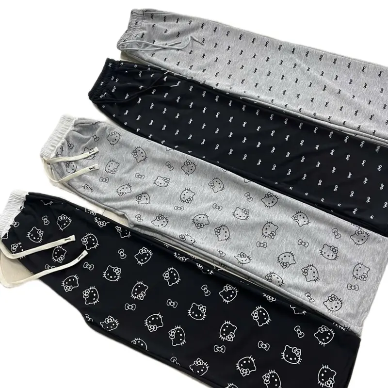 Quần ống suông Nữ họa tiết Nơ,Hello kitty chất vải Da Cá Tàu co giãn đẹp. 0