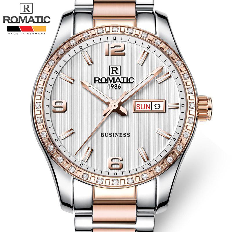 Đồng hồ Nam ROMATIC GERMANY, Dây Thép DEMI Sang Trọng, Chống Nước Tốt