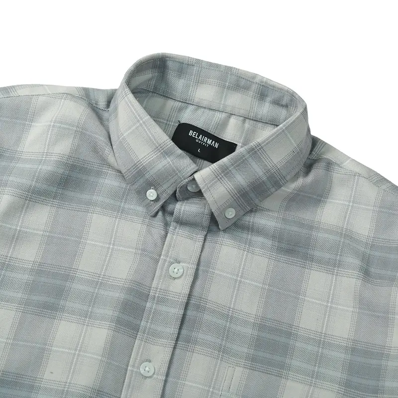 Áo sơ mi nam dài tay họa tiết caro vải flannel cao cấp - SMCF0126  Menswear Shirt Có Cổ 3