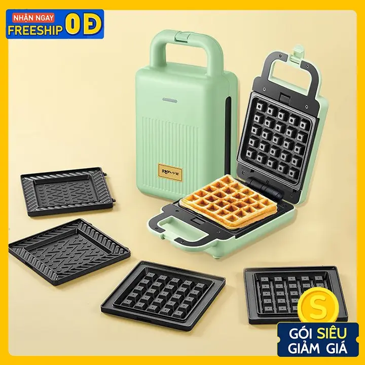 Máy Nướng Bánh Mỳ Sandwich - Waffle _Làm Bữa Ăn Sáng Cho Gia Đình_Bear P06N2 0