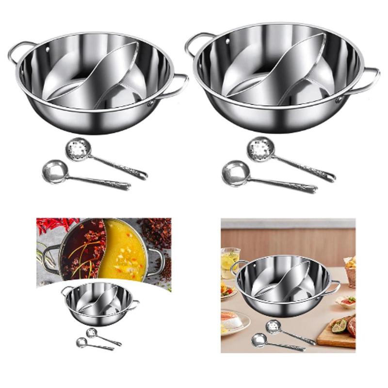 Stainless Steel Chinese Dual Sided Pot Set for Party Induction - TikTok ...