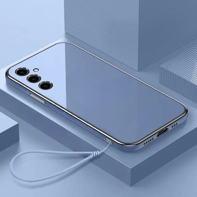Soft Case Samsung A24 A34 A54 Casing Mewah Elektro Plating Design Luxury Free Lanyard