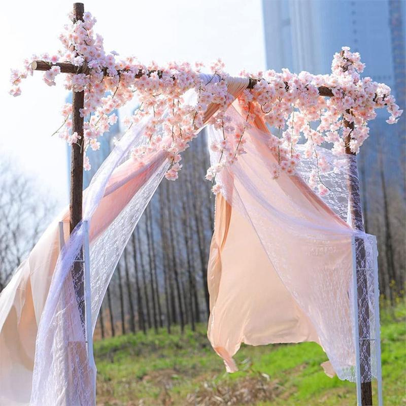 Product Introduction of maxinthe Creative Multicolor Artificial Flower Cherry Vine DIY Accessories Ornament Simulation Flower Rattan Photo Props Silk Petal Lifelike Plant Wall Wedding Arch 15