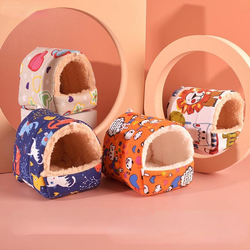 Hamster cotton nest small pet thick winter house semi-enclosed warming bed golden silk bear sleeping bag guinea pig nest 0
