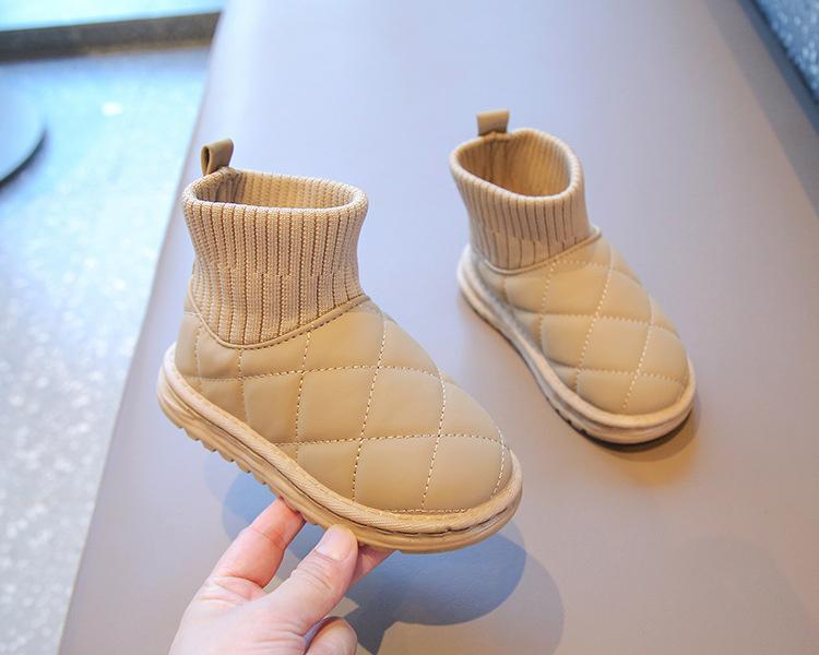 Product Introduction of Children's snow boots for winter, boys' short boots with thick fleece, girls' cotton boots, socks, big children's sports shoes 13