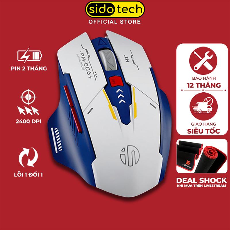 Chuột máy tính không dây gaming SIDOTECH INPHIC F9 GUNDAM pin sạc sử dụng liên tục 3 tháng 6 nút chức năng thiết kế công thái học 4 mức chỉnh DPI silent tắt tiếng chống ồn wireless chơi game liên minh csgo dota valorant trên PC Laptop