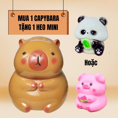   MUA 1 TẶNG 1 heo mini  Heo Capybara Cute Size Lớn Chuột Lang Nước Heo HOT Dáng Ngồi Heo Đất Lợn Đất Ống Tiết Kiệm Đựng Tiền Ống Heo Đồng 