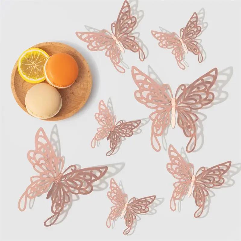 Product Introduction of 12/24/48pcs 3D Butterfly Wall Decor Wall Sticker, Gold Butterfly Decorations for Butterfly Birthday Party Cake Room Decorations 14
